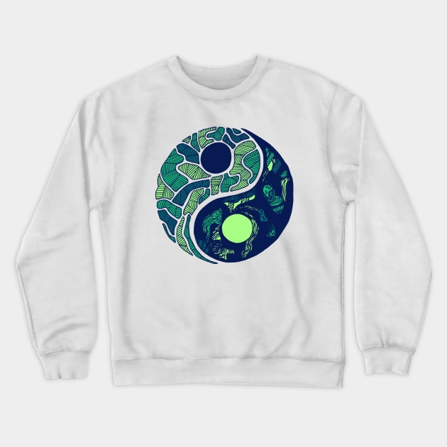 Ngreen Abstract Yin Yang Crewneck Sweatshirt by kenallouis